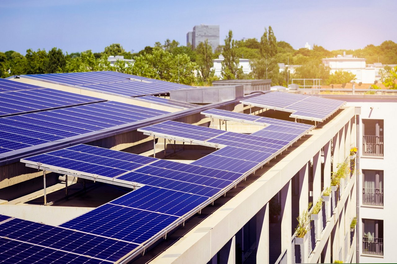 Solar systems on apartment buildings